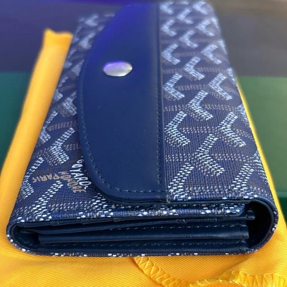Fashion Blue Long Wallet Trifold Snap Closure - Picture 4 of 16